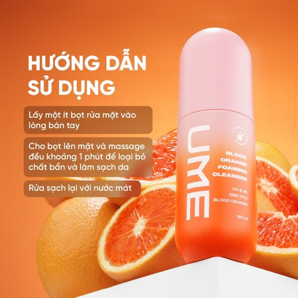 Bọt Rửa Mặt Cam Máu UME - Blood Orange Foaming Cleanser
