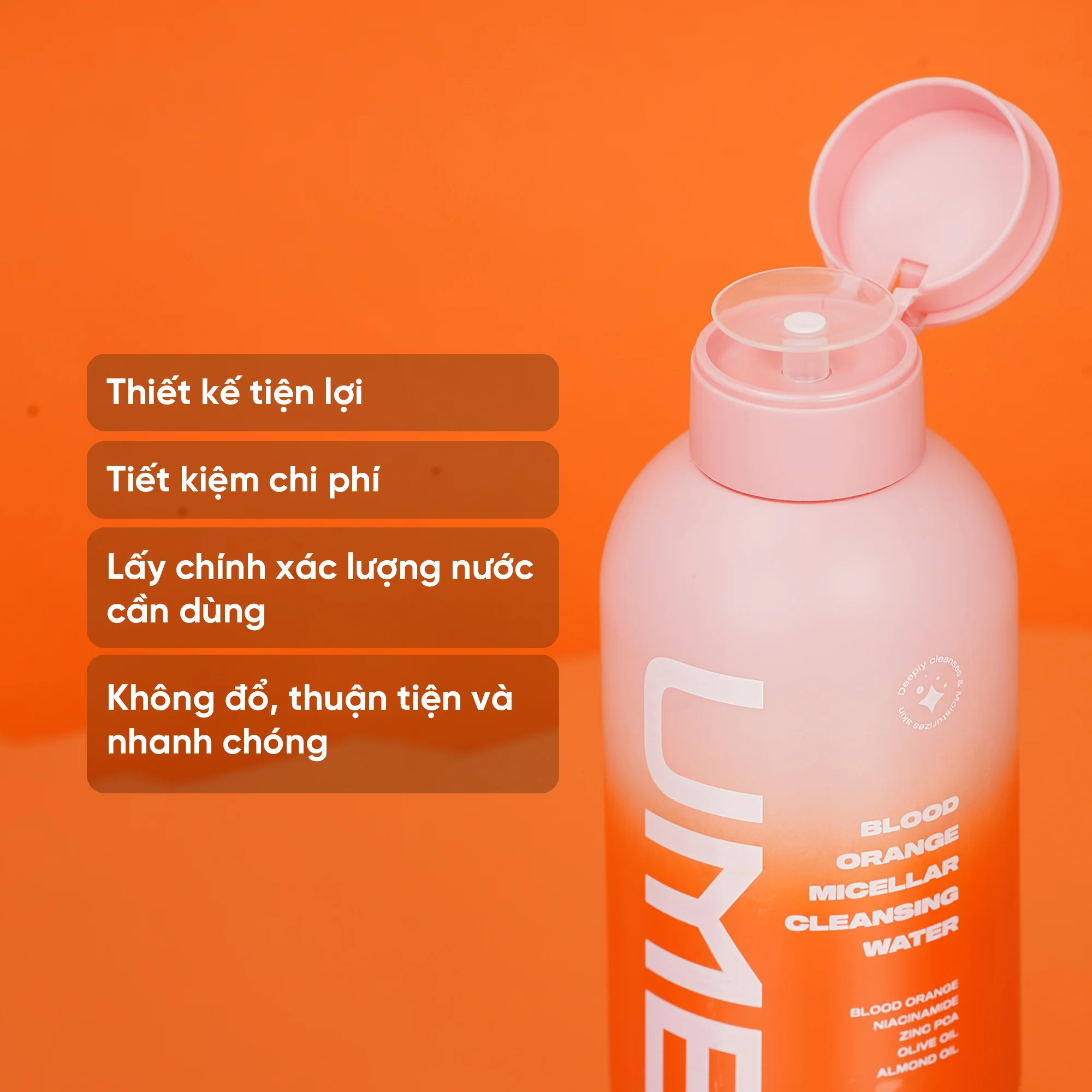 Combo bọt rửa mặt & Nước tẩy trang cam đỏ UME